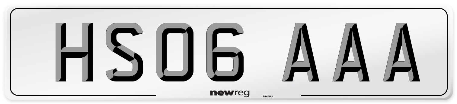 HS06 AAA Number Plate from New Reg